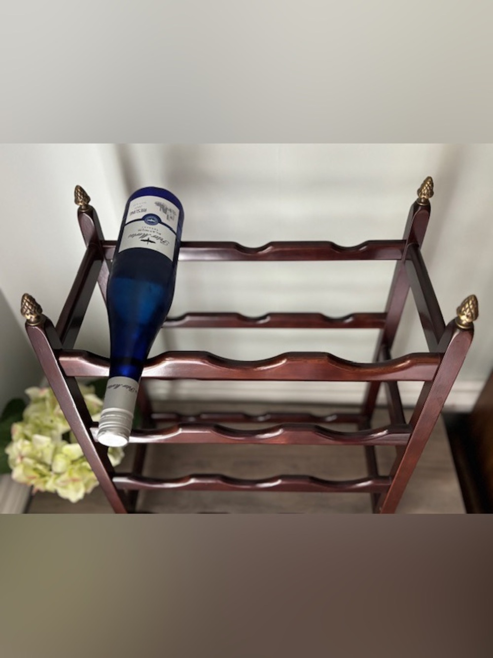 Vintage Bombay Company Mahogany Wood Wine 🍷 Rack ~ Holds 12 - Picture 6 of 7
